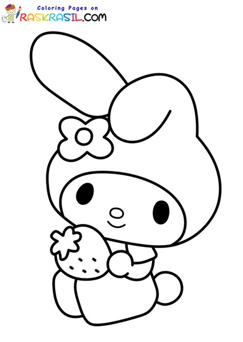 my melody hello kitty coloring page